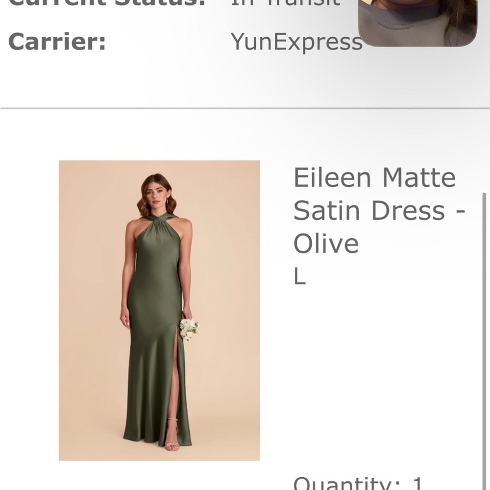Matte Satin Dress - Olive